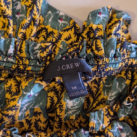 J.Crew Off the Shoulder Ratti Elephant Print Top long sleeve size 14 - Picture 6 of 16